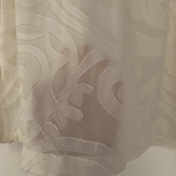 LOFT blouse top Textured Swirl Tie Back Blouse white size Small - Picture 7 of 16